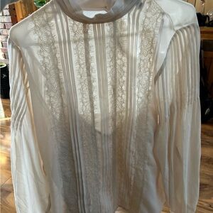 Banana Republic Sheer Cream Blouse